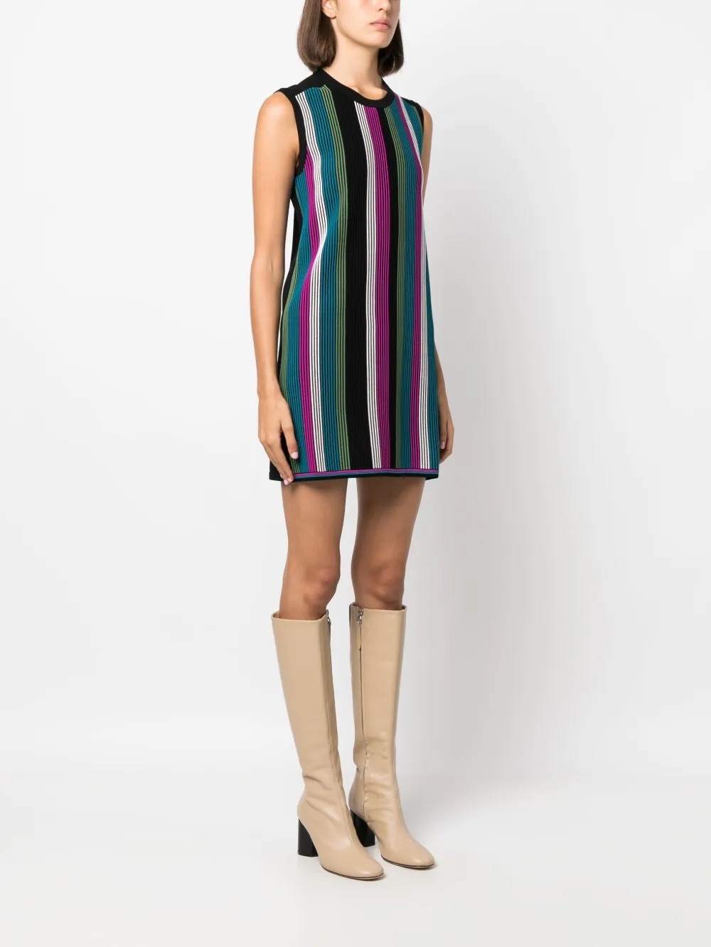 Diane von Furstenberg Meta Dress in Rainbow Stripe